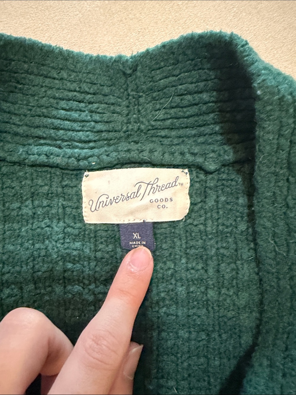 Universal Thread- Green Chunky Knit Cardigan - Picture 2 of 3